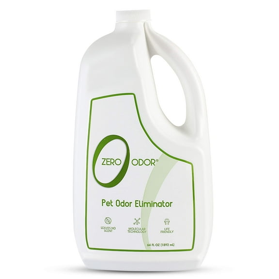 Zero Odor - Pet Odor Eliminator for strong odor, Eliminate Air & Surface Odors Patented Molecular Technology Best For Carpet, Furniture, Beds Smell Great Again, 64oz Refill