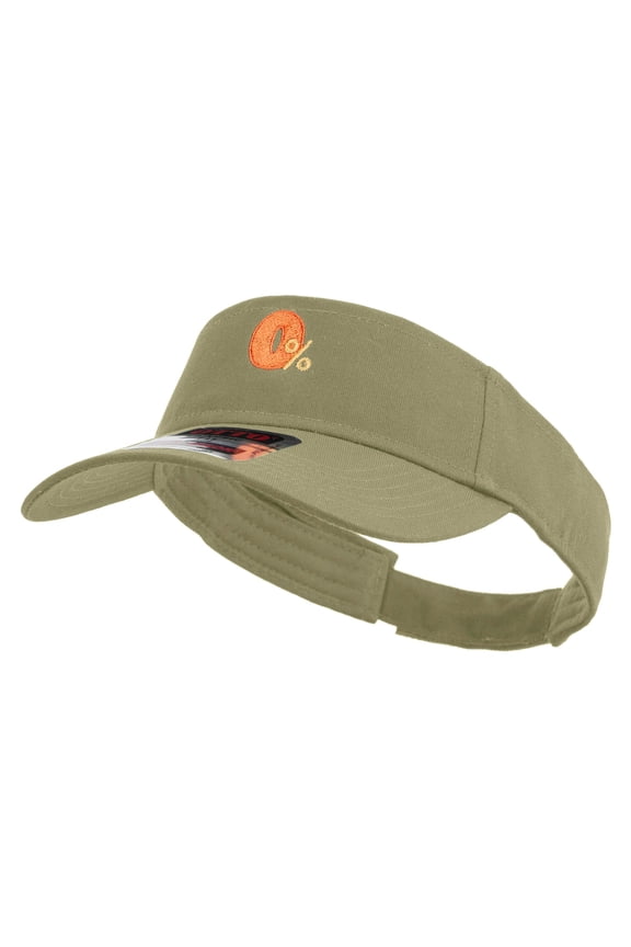 Zero Percent Icon Embroidered Cotton Twill Sun Visor - Khaki OSFM