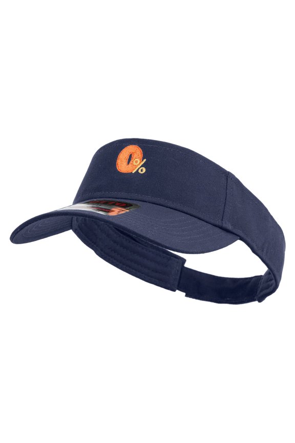 Zero Percent Icon Embroidered Cotton Twill Sun Visor - Navy OSFM