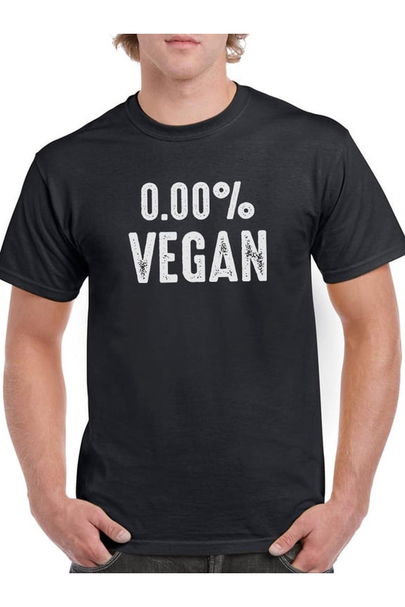 Zero Percent Vegan Men T-Shirt, Male Large