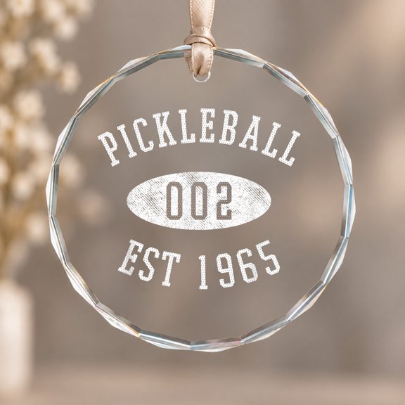 Zero Pickleball Theme Ornament, Holiday Decor, Circle Glass Ornament