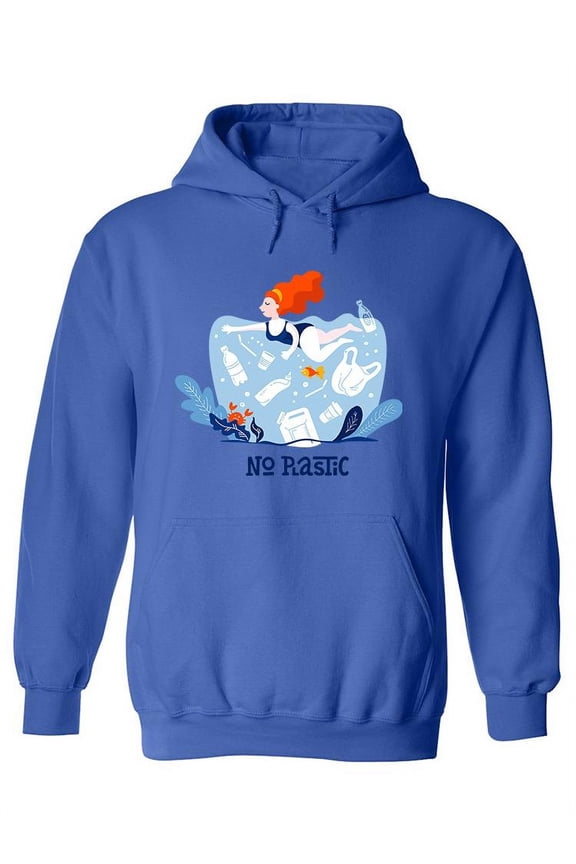 Zero Plastic Lifestyle Quote Hoodie Women -Image by Shutterstock, Female x-Large