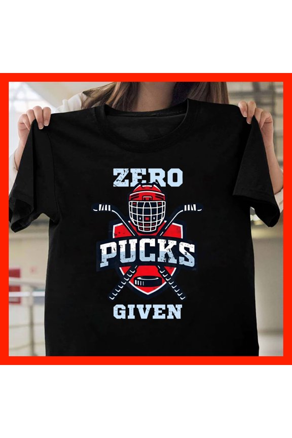 Zero Pucks Given Hockey Hoodie - Funny Ice Hockey Helmet & Sticks Graphic Sweatshirt for Fans T1012, Softstyle for Unisex, Sizes S–5XL
