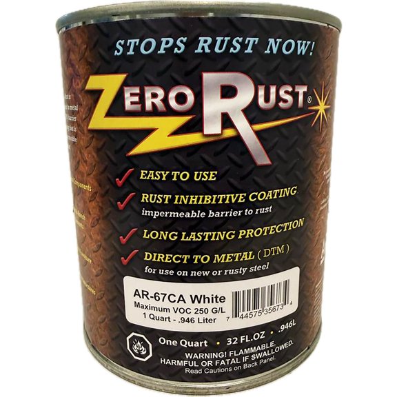 Zero-Rust AR-67QT-CA High Solid Zero Rust Primer, 1 qt Aerosol Can, White