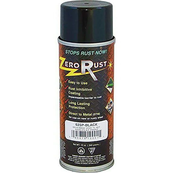 Zero Rust 62SP Black Rust Inhibitive Coating 12oz Aerosol
