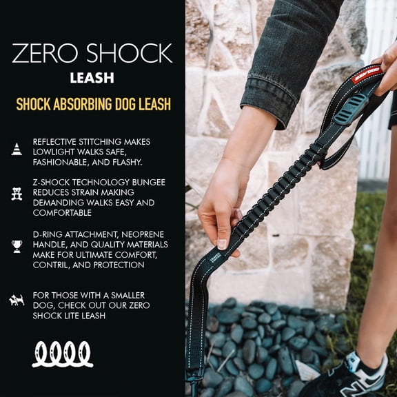 Zero Shock Dog Leash - 72-Inch, Black