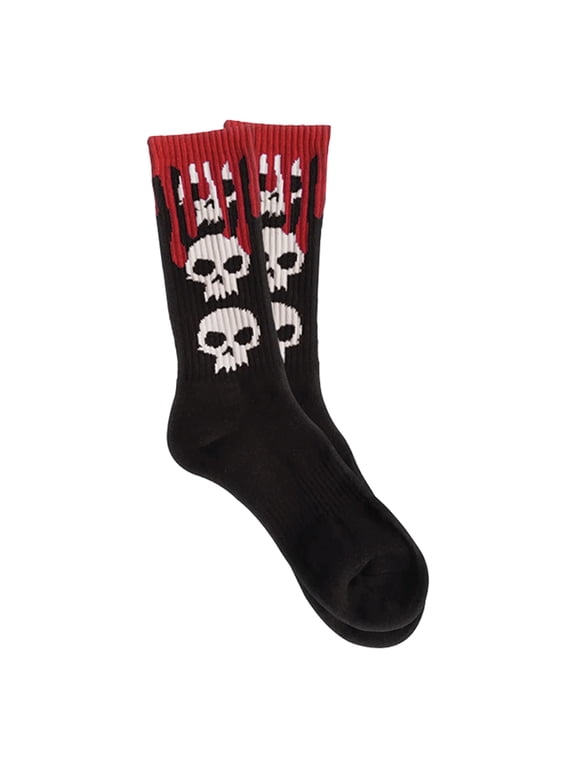3 Skull Blood Black/Black/Charcoal/Red Socks (1 Pair)