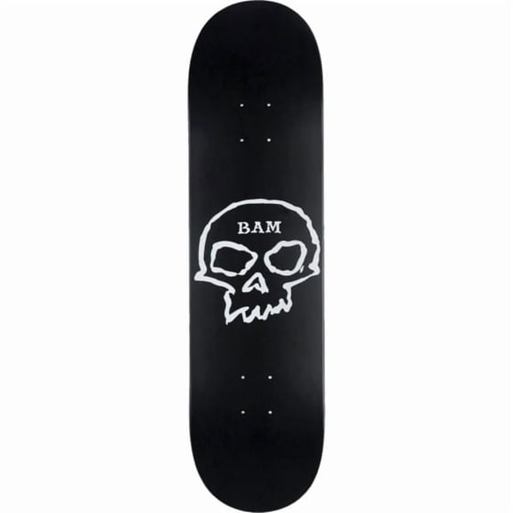 Zero Skateboards Bam Margera Single Skull Black / White Skateboard Deck - 8.25" x 31.9" (Deck Only)