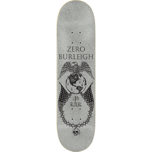 Zero Skateboards Burleigh Always Faithful Skateboard Deck 8.25 Silver Spray
