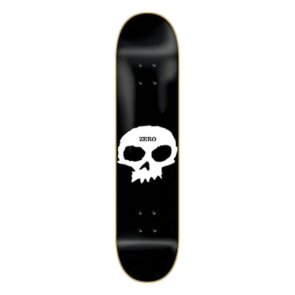 Zero Skateboards Single Skull Skateboard Deck - 7.75" Black/White (Deck Only)