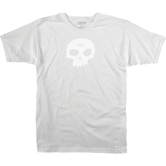 Zero Skateboards Skull Short Sleeve T-Shirt White White, Small, Men's