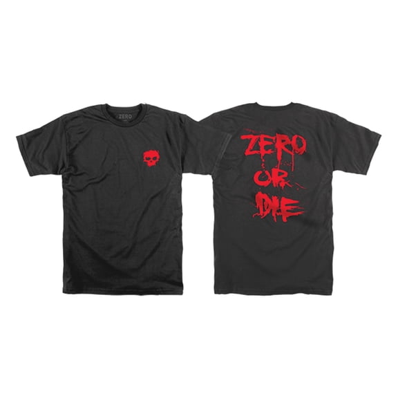 Zero Skateboards or Die Black / Red Short Sleeve T-Shirt M