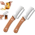 thumbnail image 1 of Zero Snag Wooden Peeler, Zero Snag Wooden Kitchen Tool, Multi-Functional Vegetable Peeler for Kitchen, 2-in-1 Stainless Steel KitchenTool, for Fruit Potato (2pcs), 1 of 8