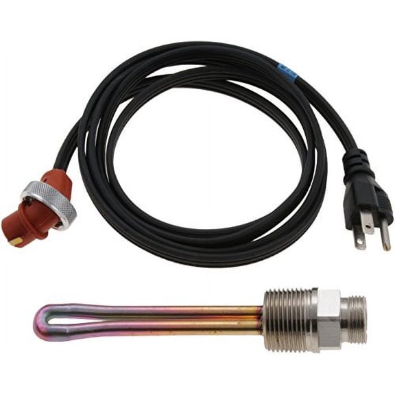Zerostart 8605556 Heavy Duty Engine Block Immersion Heater for Caterpillar, Detroit Diesel, International/Navistar and Perkins Engines, 1" NPT Thread | 120 Volts | 1500 Watts