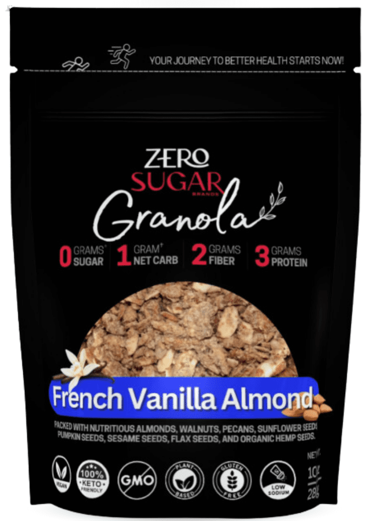 Zero Sugar Brands Granola FRENCH VANILLA Vegan, Low Carb, Gluten
