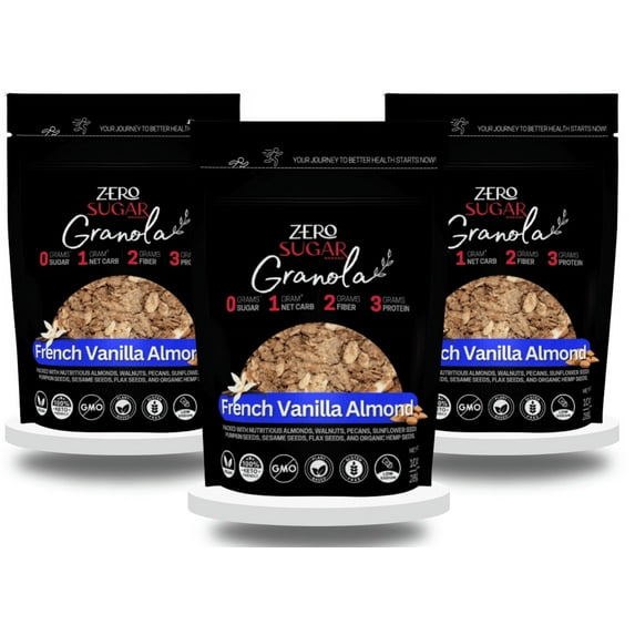 French Vanilla Granola - Sugar Free, Keto, Dairy-Free 3-Pack 10 oz