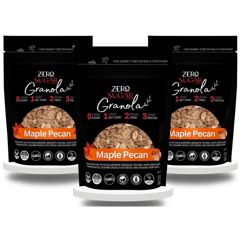 Zero Sugar Brands Maple Pecan Granola - 3 Pack, 10oz - Walmart.com