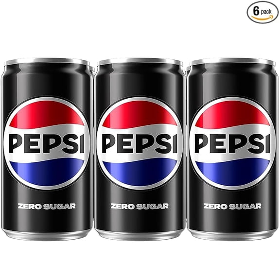Zero Sugar Cola Soda Pop, 7.5oz Mini Cans (6 Pack)