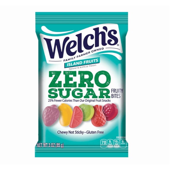 Zero Sugar Fruity Bites, Island Fruits Snack Pack, Gluten Free & Sugar Free Snacks, 3oz Snack Pack (Pack of 1)