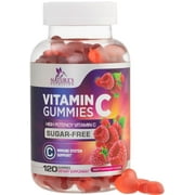 Zero Sugar Vitamin C Gummies - Immune Support & Antioxidant VitaminC Dietary Supplement - Vegan, Non-GMO, Dairy & Gluten Free C Vitamin Gummy - Raspberry Flavor for Kids & Adults - 120 Count Gummies