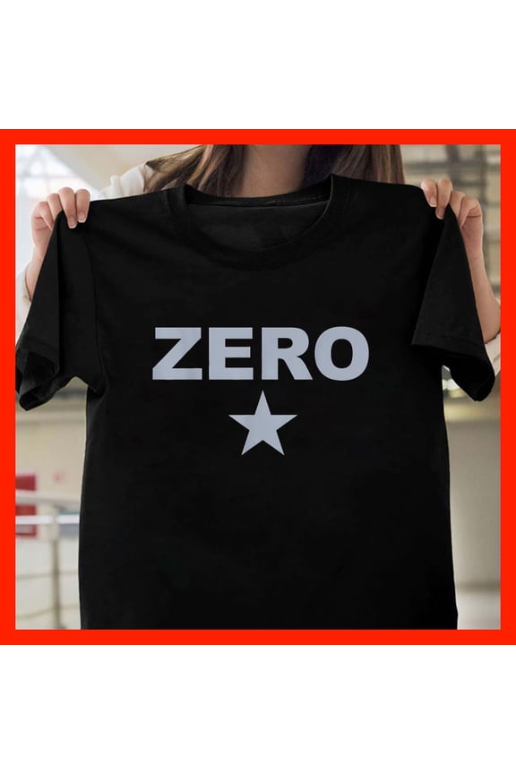Zero T-Shirt - Minimalist Bold Typography Star Graphic Tee M1113, for men and women, Extended Sizes Up to 5XL