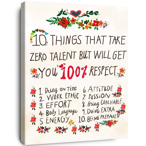 Zero Talent Wall Art,10 Things That Take Zero Talent Canvas Prints Wall Decor for Teens Girls Bedroom Nursery,Inspirational Wall Art for Girl Room Decor
