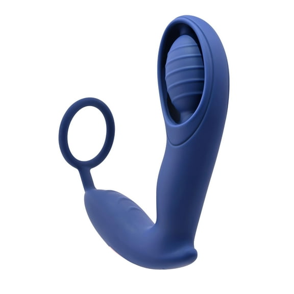 Zero Tolerance Extra Mile Vibrating Prostate Massager with C-Ring Blue