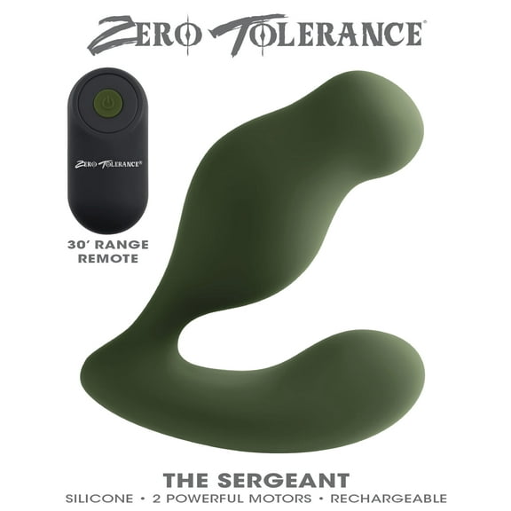 Zero Tolerance The Sergeant Rechargeable Vibrating Prostate Anal Vibe Silicone Green