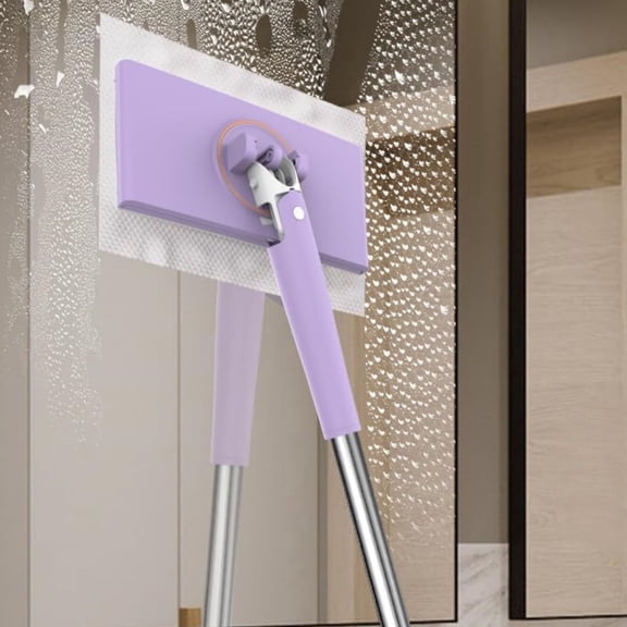 Zero Touch Snap-Grip Mini Mop, Automatic Cloth Changing Mini Mop, Convenient Cloth Changing Mini Mops with Hands-Free Cloth Release, Wet & Dry Cleaning, Lightweight Snaps for Floors & Corners