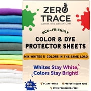 Zero Trace Laundry Sheets   Dye Catcher & Color Bleed Remover, Unscented, 80 Sheets