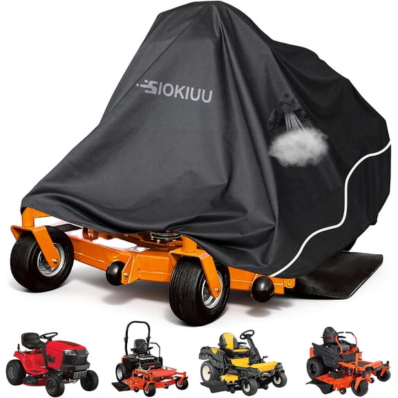 Zero Turn Mower Cover Heavy Mower Duty Riding Tractor Covers Shed Outdoor Lawn Mower Storage Accessories Fits Decks up to 60", 600D Polyester Oxford