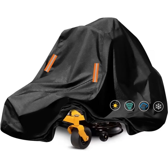 Zero-Turn Mower Cover Waterproof Outdoors,Anti-UV 210D Polyester ,Universal Fit Riding Lawn Tractor Covers Up to 60" Decks,Against UV,Dust,Dirt,Wind for All Weather Use,79"Lx46"Wx55"H-Basics
