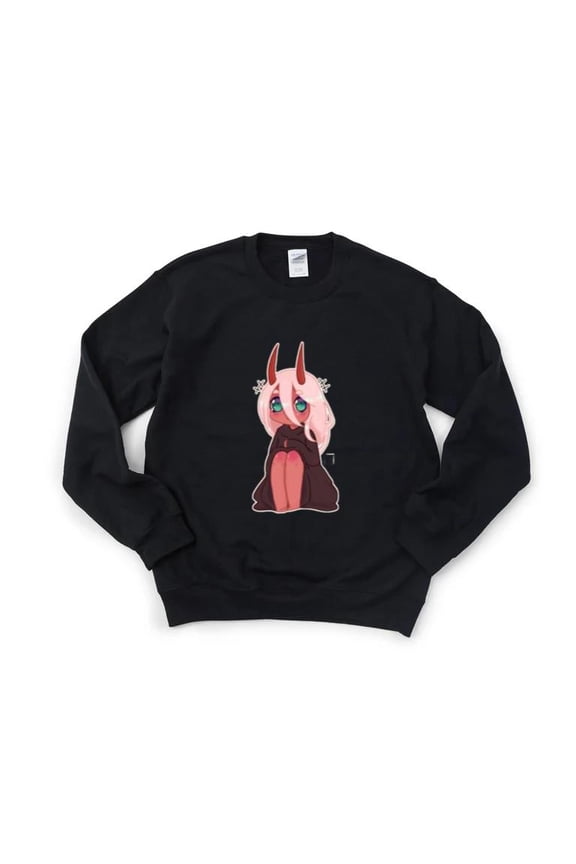 Zero Two Chibi Darling In The Franxx Anime Waifu Cute Fun Sweatshirt, for men & women, up to size 5XL