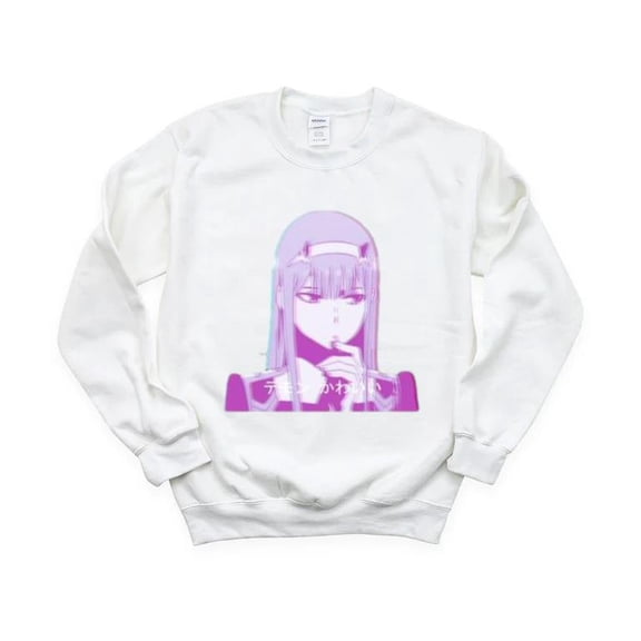 Zero Two Glitch Darling In The Franxx Anime Waifu Vapor Sweatshirt, for men & women, up to size 5XL