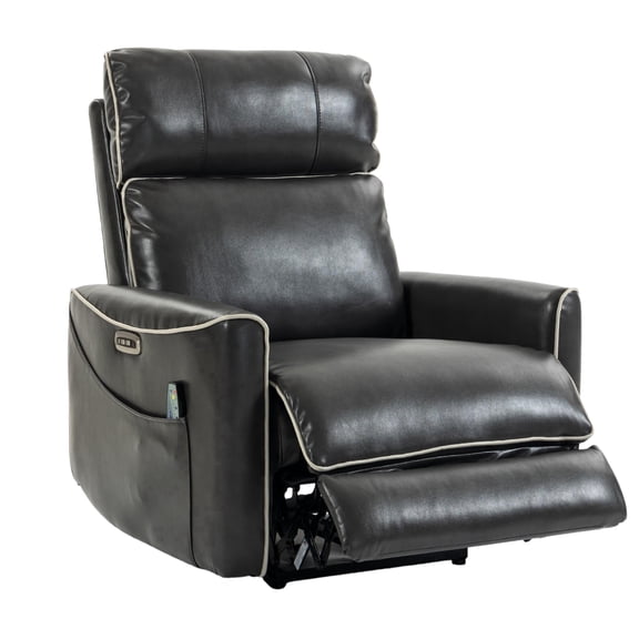 Zero Wall Hugger Power Recliner Chair Zero-Gravity Recliner with Adjustable Power Headrest for Small Space RV Living Room, Heated Massage Reclining Chair with USB & Type-C Charging, Side Pocket
