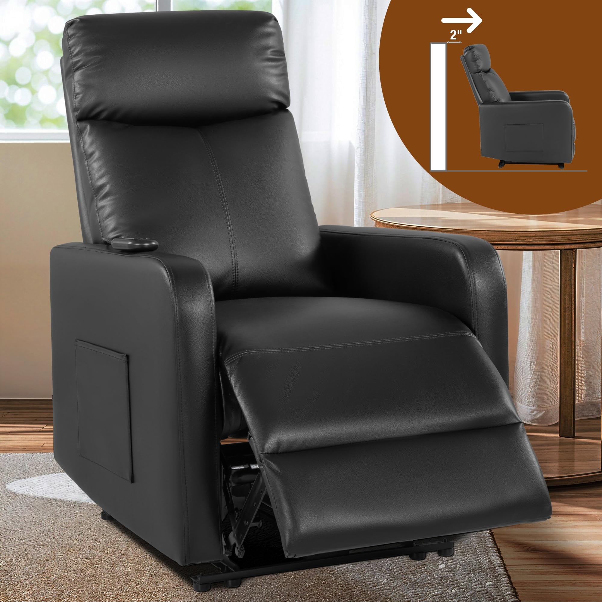 Leather Recliner Small Swivel Recliners For Apartments Zero Wall