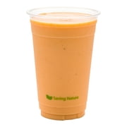 Zero Waste 20 oz Round Clear PLA Plastic Drinking Cup - Compostable - 3 3/4" x 3 3/4" x 5 3/4" - 1000 count box - Restaurantware