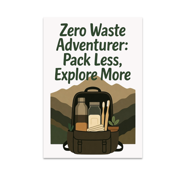 Zero Waste Adventurer Wall Art - Eco-Conscious Explorer - 13x19 Poster Print