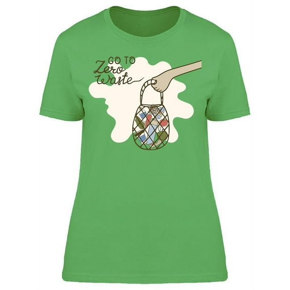 Zero Waste Cartoon Ecology T-Shirt Women -Image by Shutterstock, Female Small