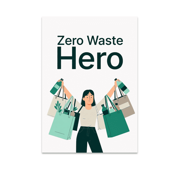 Zero Waste Hero Eco-Friendly Decor - Sustainability Advocate - 13x19 Poster Print