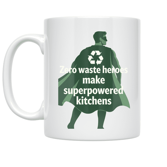 Zero Waste Heroes Make Superpowered Kitchens - Eco-Friendly Enthusiast - 11 oz Ceramic Coffee Mug