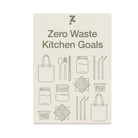 Zero Waste Kitchen Goals Wall Art - Eco-Friendly Enthusiast - 13x19 Poster Print