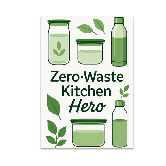 Zero-Waste Kitchen Hero - Eco-Conscious Home Decor - 13x19 Poster Print