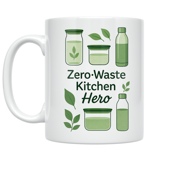 Zero-Waste Kitchen Hero - Eco-Conscious Individual - 11 oz Ceramic Coffee Mug