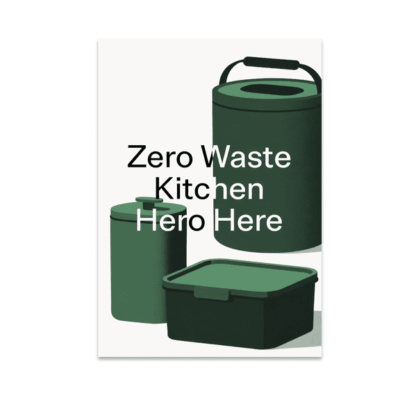 Zero Waste Kitchen Hero Here - Eco Modern Decor - 13x19 Poster Print