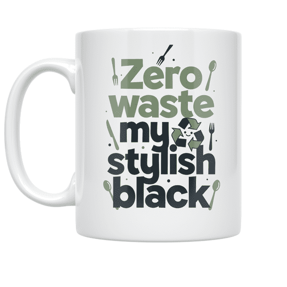 Zero Waste My Stylish Black - Sustainable Cooking Enthusiast - 11 oz Ceramic Coffee Mug