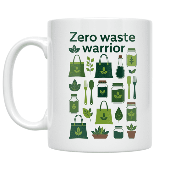Zero Waste Warrior Icons - Eco-Conscious Enthusiast - 11 oz Ceramic Coffee Mug