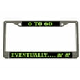 thumbnail image 1 of Zero to Sixty Eventually (with Turtle Image) Style Metal License Plate Frame/Car Accessories Car Tag Holder Cover (Chrome/Black/Lime Green), 1 of 2