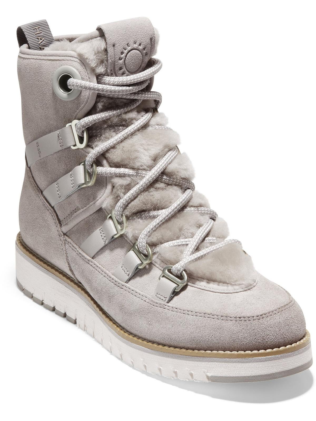 ZeroGrand Cole Haan Womens Luxe Suede Shearling Trim Hiking Boots