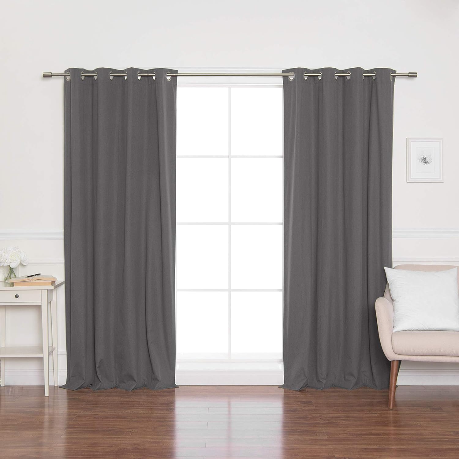 ZeroLight Linen Textured Grommet Thermal Total 100 Blackout Curtains